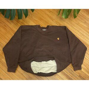 Vintage 80s 2XL XXL Carhartt Rugged Wear Double Waffle Lined Crewneck Sweatshirt